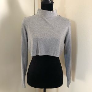 Grey cropped turtleneck